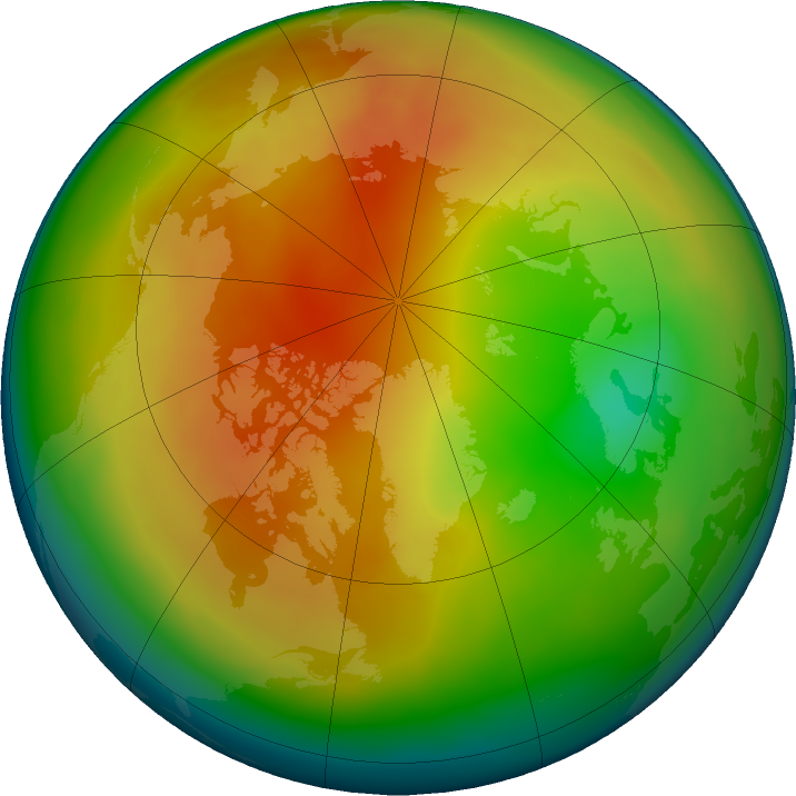 Arctic ozone map for February 2017